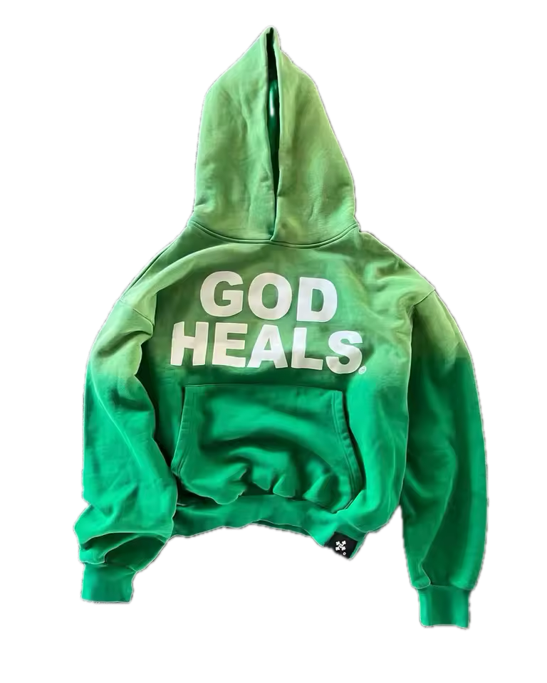 Vintage "God Heals" Washed Hoodie