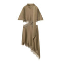 Audacious Scarf Collar Mini Dress