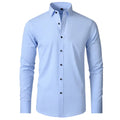Plus Size 7XL 6XL High Elasticity Seamless Spandex Shirt Men Long