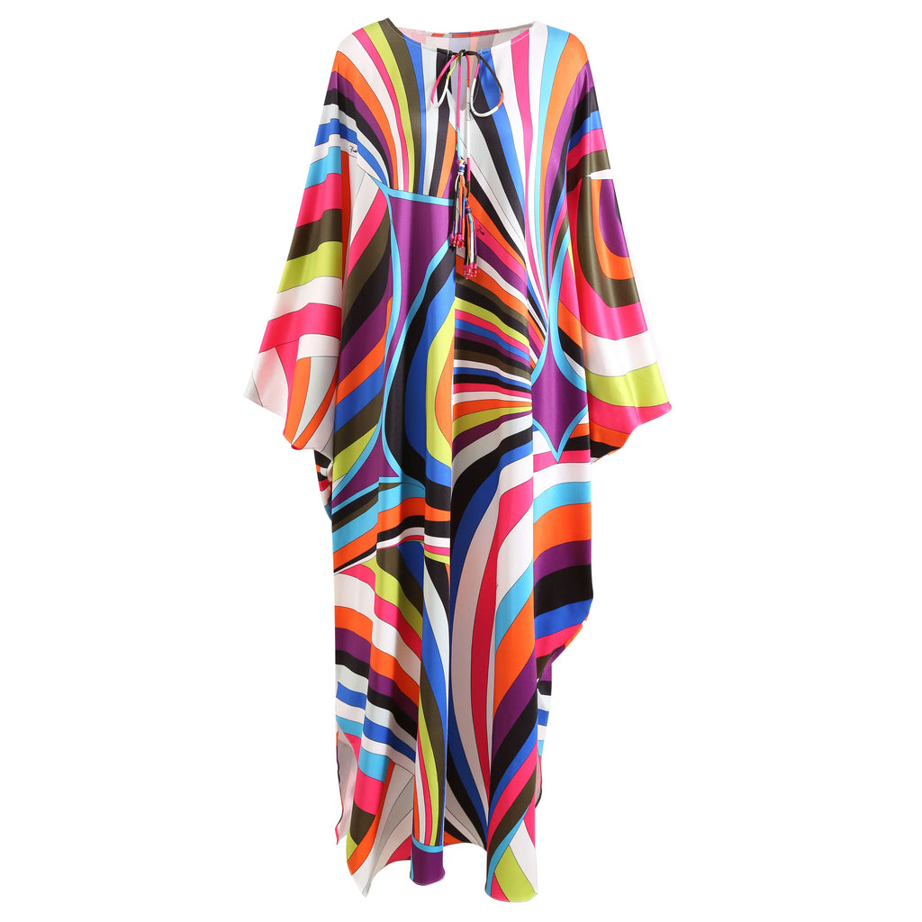 Vibrant Printed Loose Maxi Dress