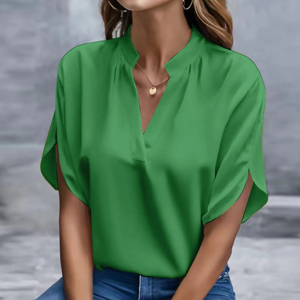 Elegant Chiffon Blouse - 3/4 Sleeve Button-Up Shirt for Women