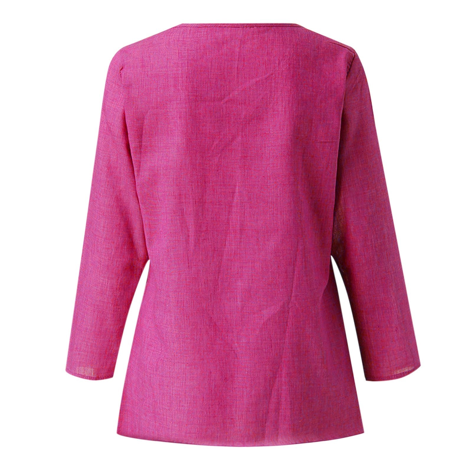 Vintage Cotton Linen Blouse - Casual Long Sleeve Shirt