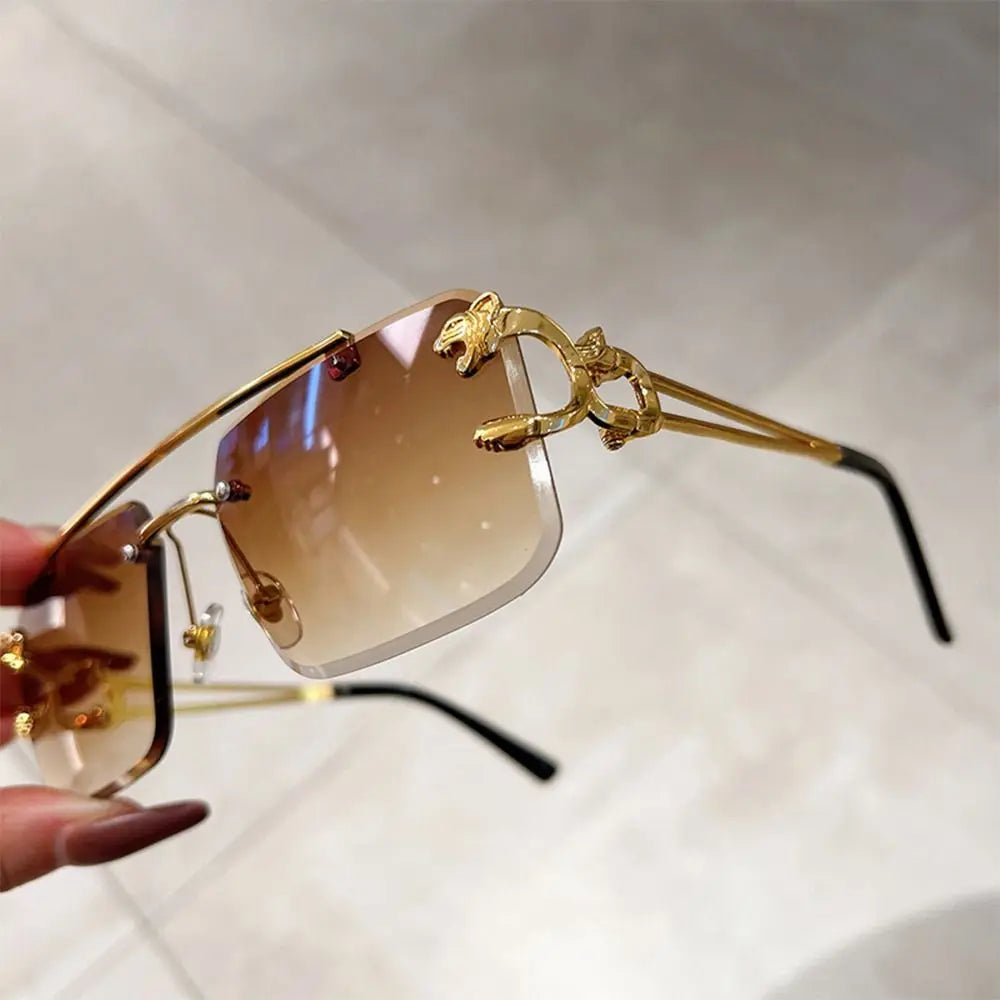 Cheetah Sun Glasses Shades Double Bridge Gradient UV400 Eyewear