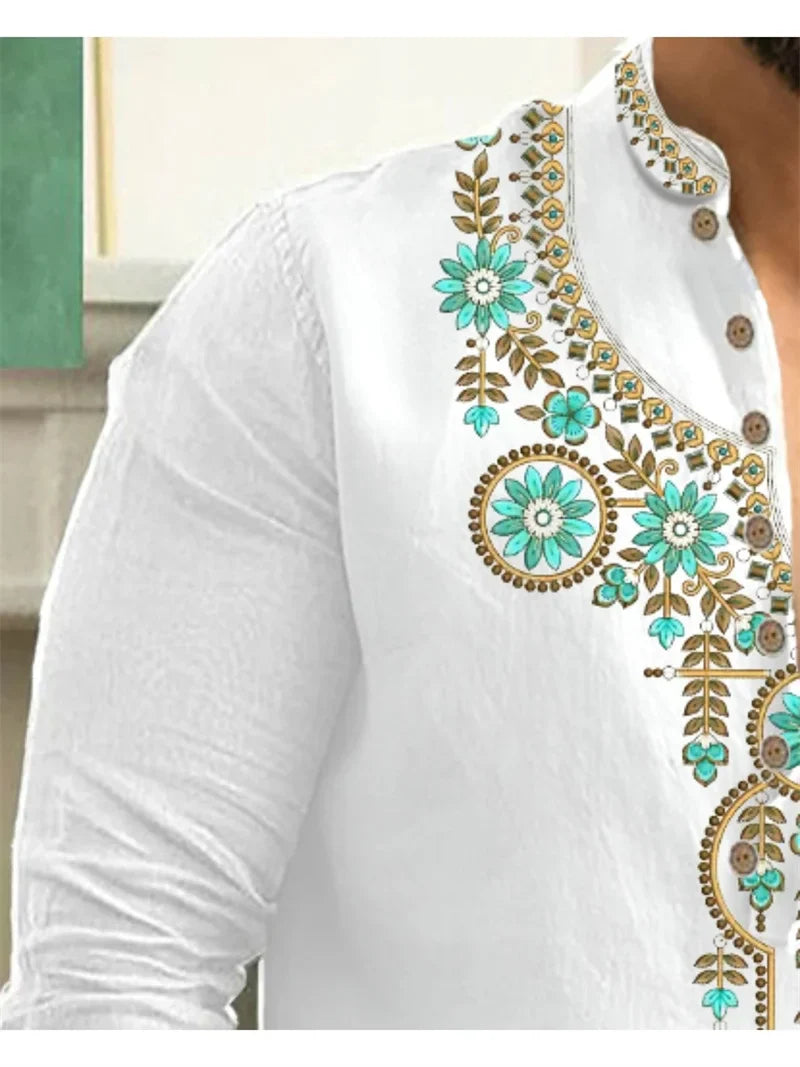 Vintage Style Men's Long Sleeve Shirt
