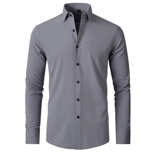 Plus Size 7XL 6XL High Elasticity Seamless Spandex Shirt Men Long