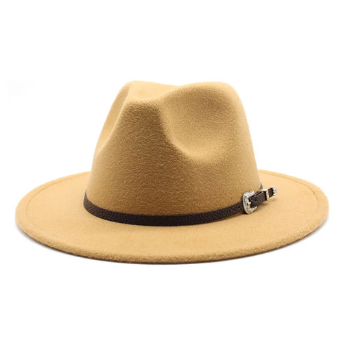 British Style Felt Jazz Fedora Hat 59-61CM Size Panama Trilby Hats For