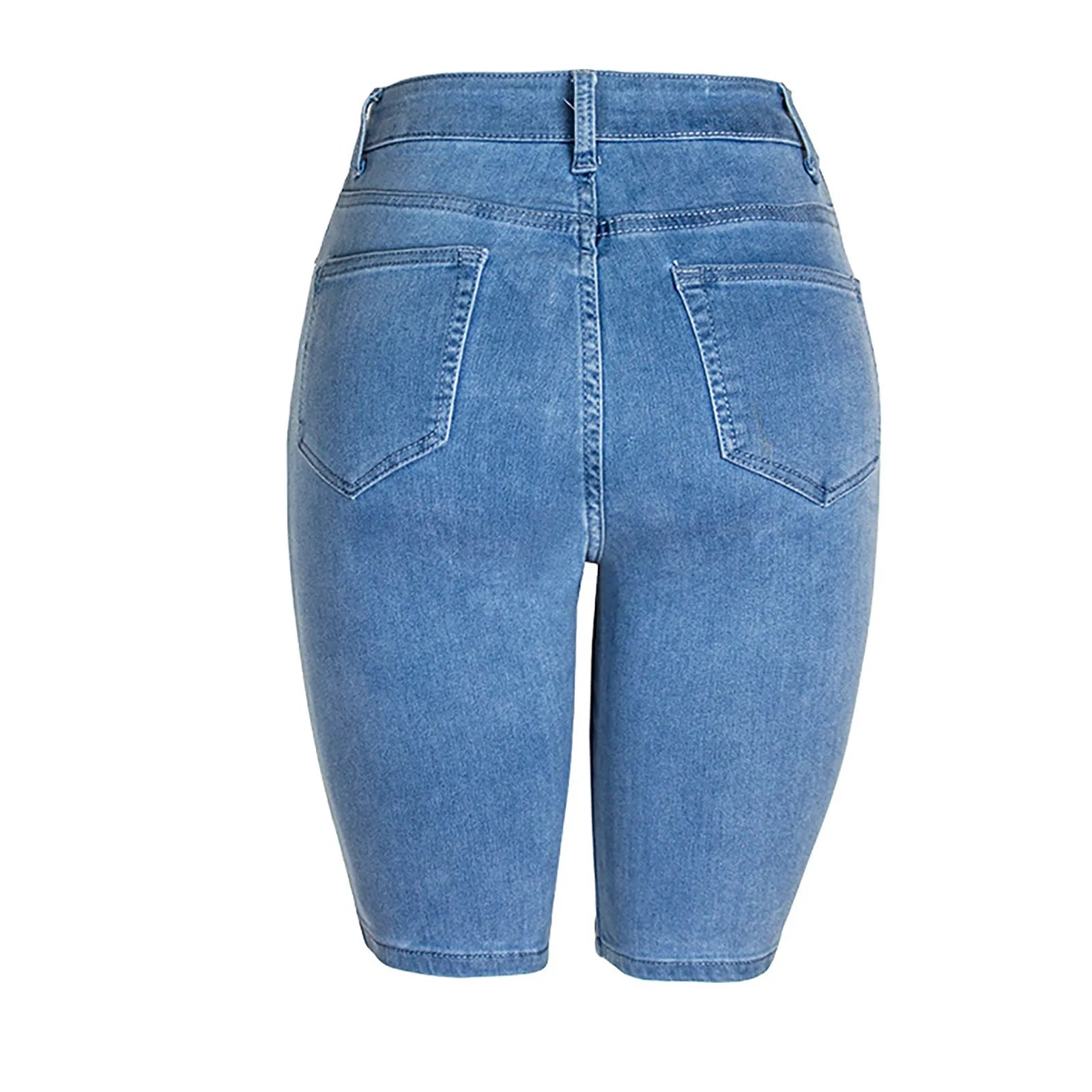 High Waist Denim Shorts - Black Retro Style