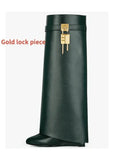 Over The Knee Lock Leather Boots