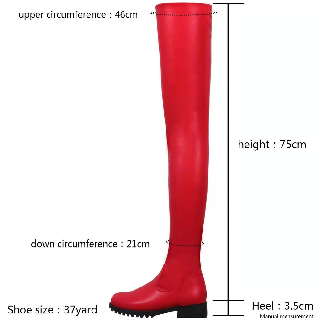 2024 Winter Over the Knee Women Boots European Platform Zipper Ladies