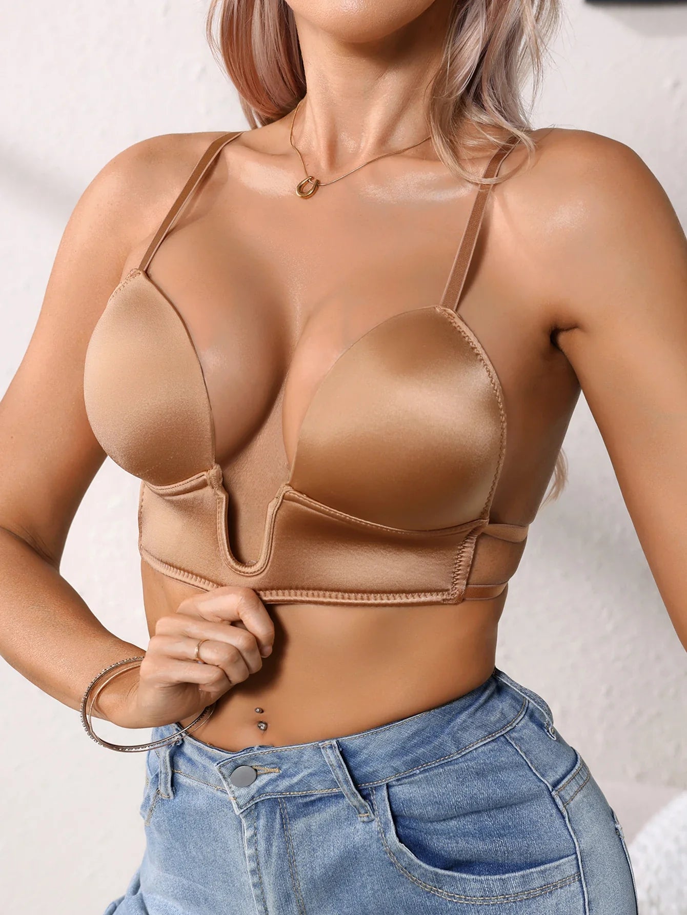 Elegant Sexy Deep Plunge Push-Up women's bra Fashion soft solid Invisible underwire bra for Backless Dresses & Camisoles