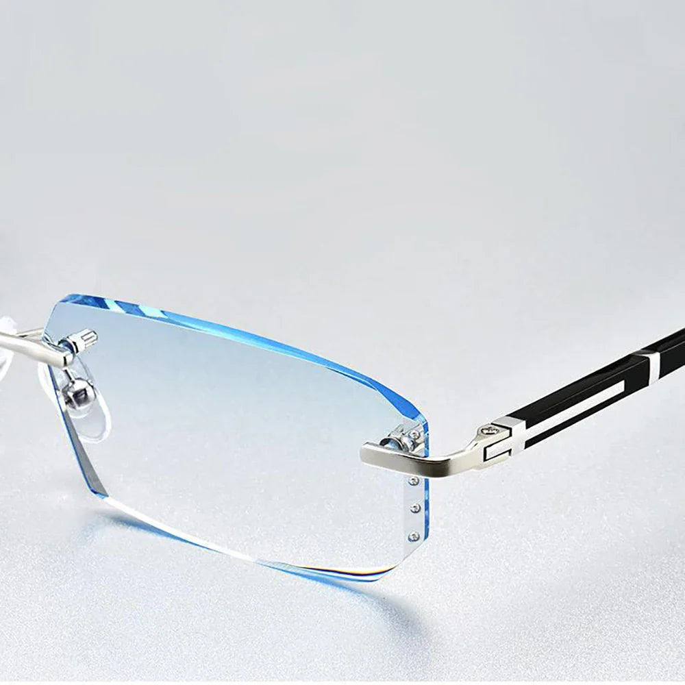 Frameless HD Anti Blue Anti Fatigue Presbyopia Men's Reading Clear Glasses +1.0~+4.0