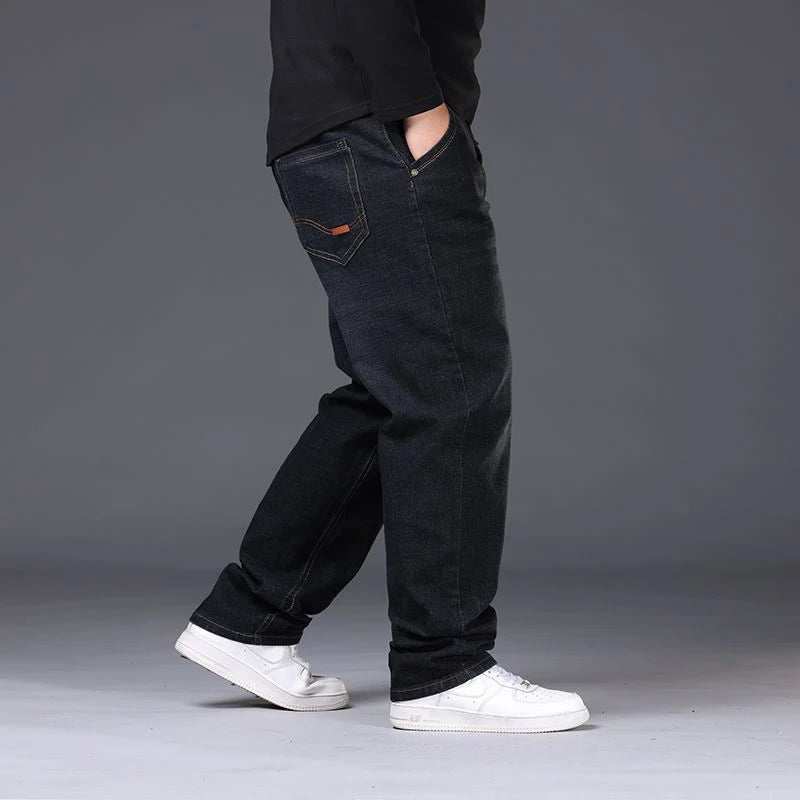 Men Fashion Plus Size 38 40 Black Jeans Male Business Daily Casual