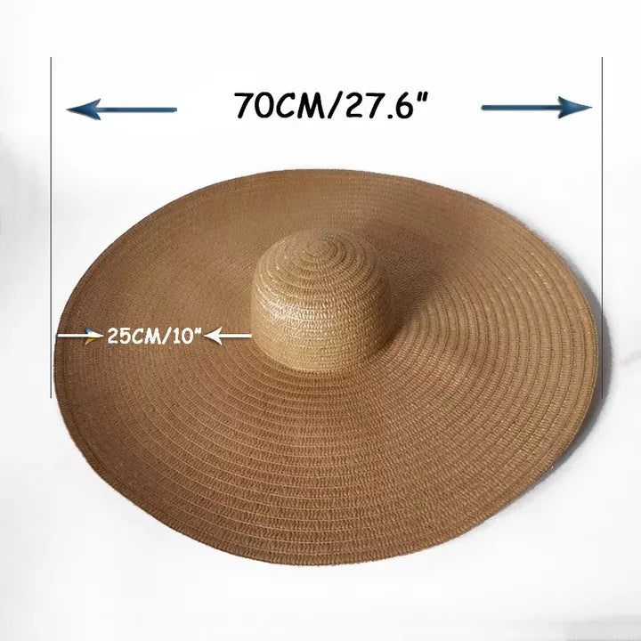 Oversized Beach Straw Hats for Women Floppy Extra Large Sun Visor Hat