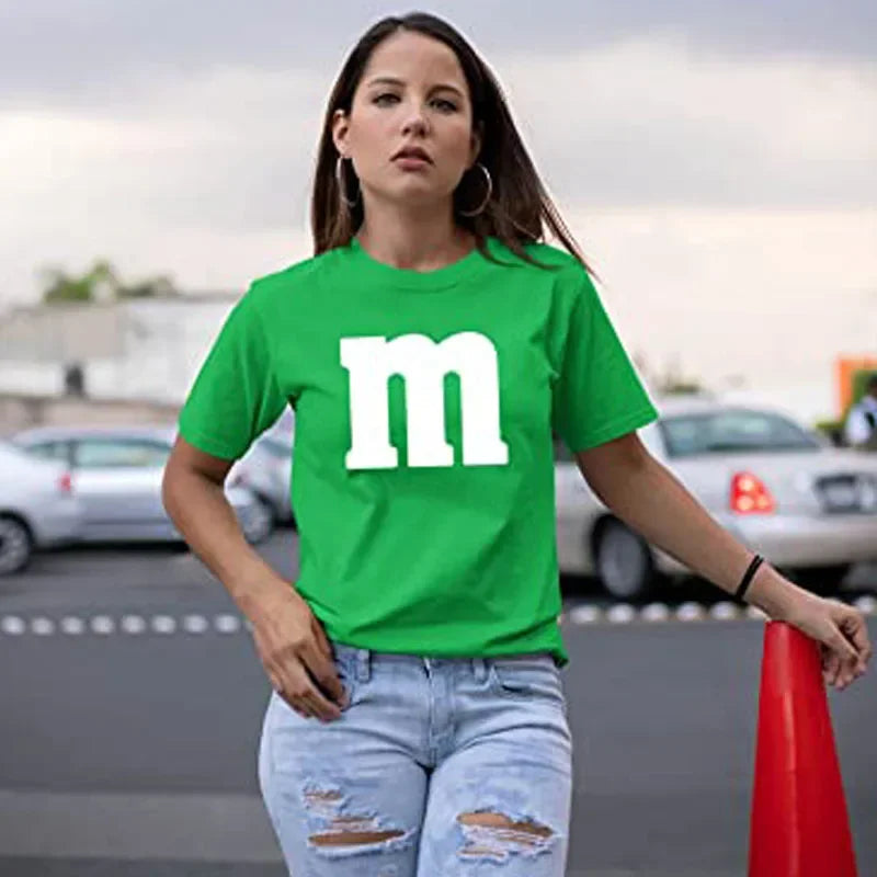 Letter M Halloween Costumes T-Shirt M Chocolate Candy Halloween Team