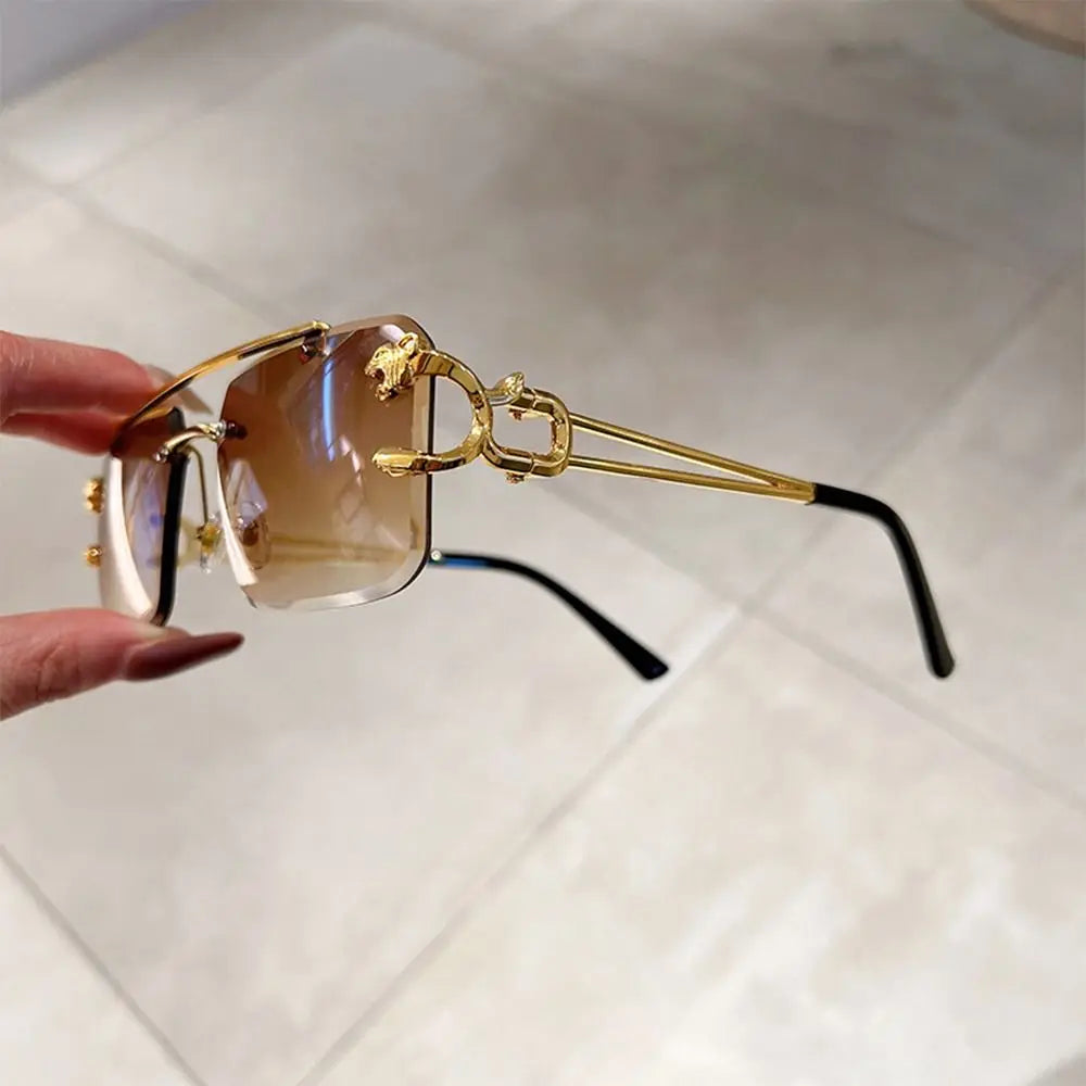 Cheetah Sun Glasses Shades Double Bridge Gradient UV400 Eyewear