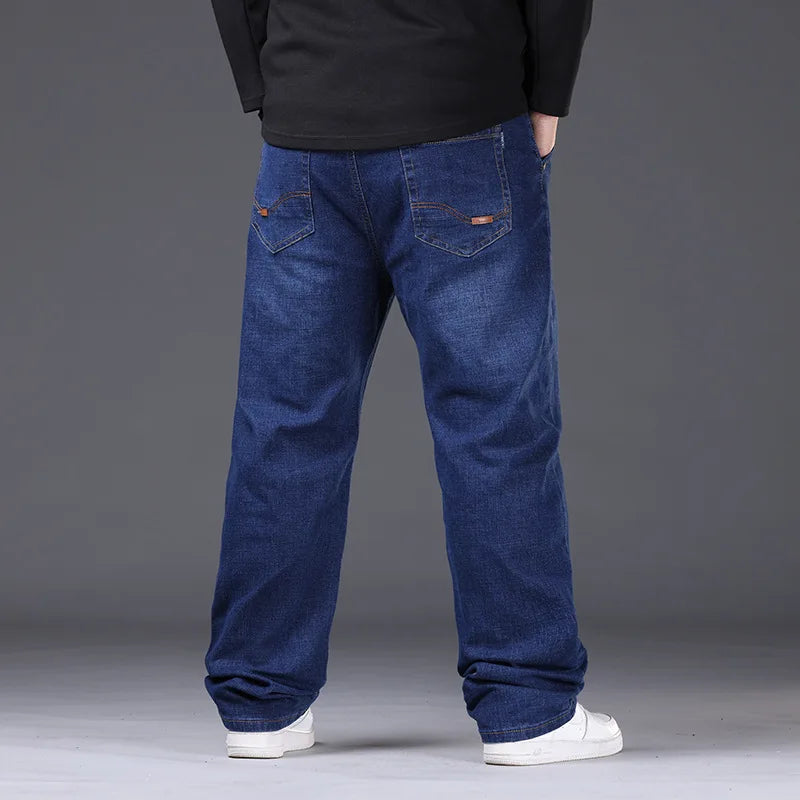Plus Size Men's Jeans 42-50 High Stretch Denim Fabric Large Size Pants