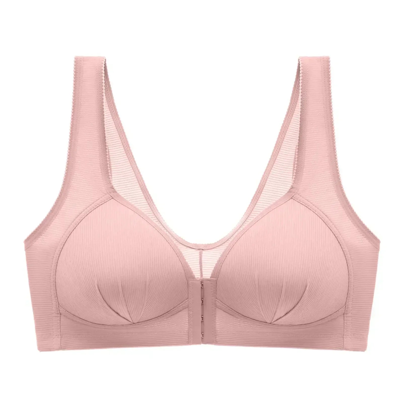 WTEMPO Plus Size Thin Non-steel Ring Front Buckle Cotton Bra Gathered Comfortable Underwear Soft Collection lingerie