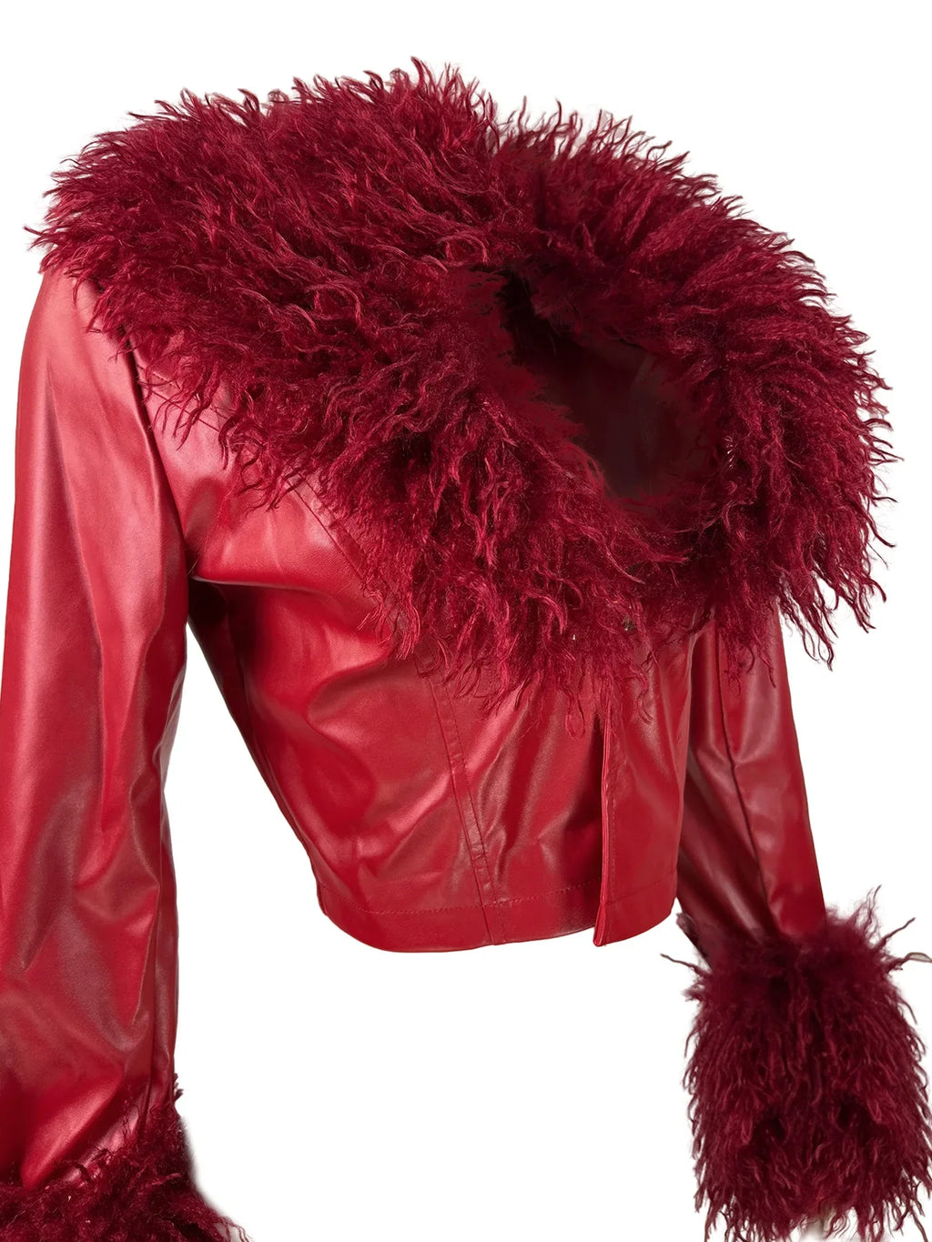 Elegant Leather Fur Jacket