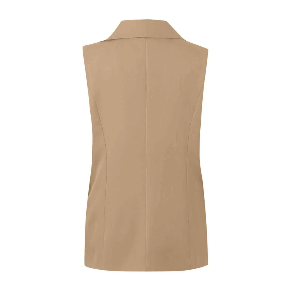 Sleeveless Single Button Slim Fit Blazer Vest
