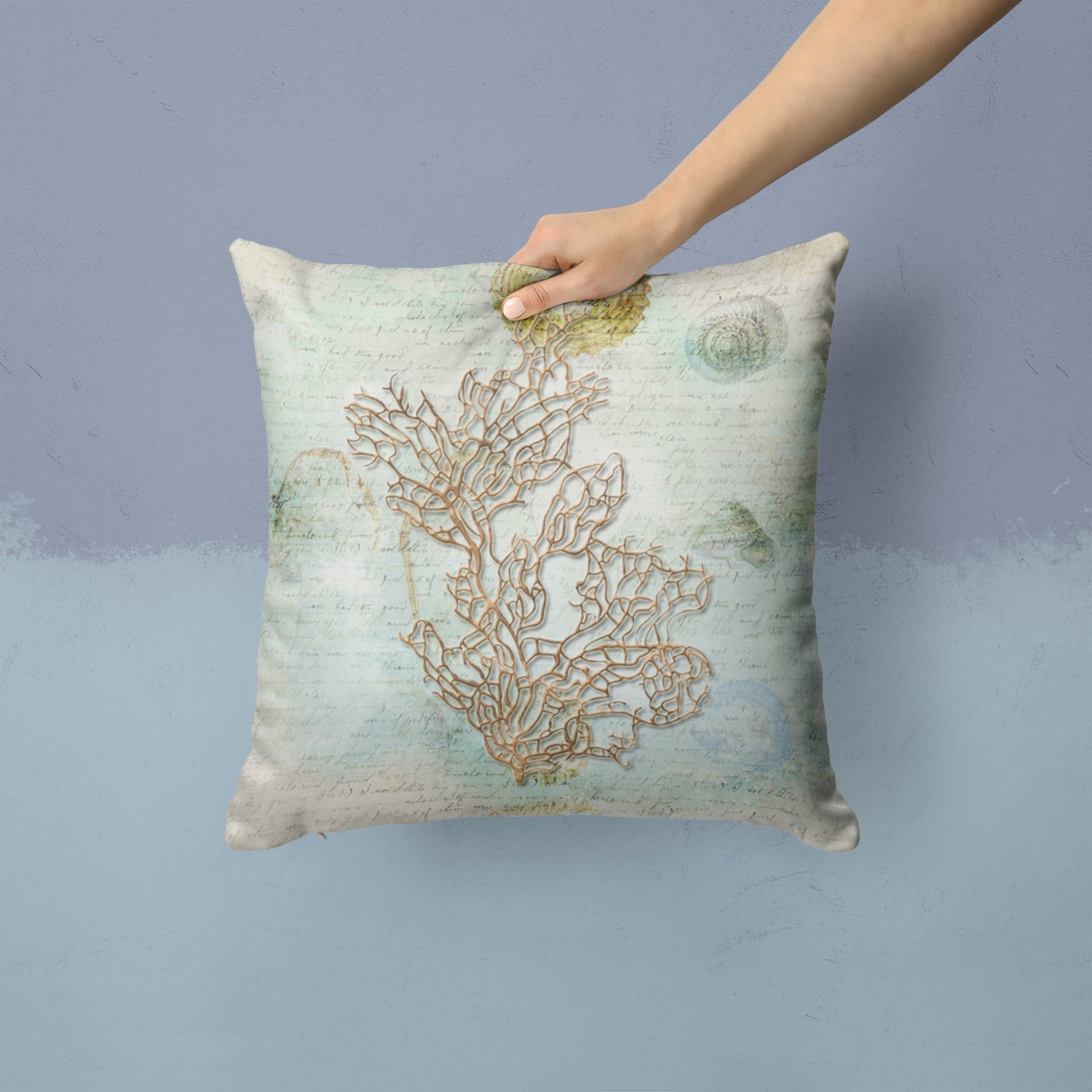 Coral Throw Pillow - 14x14 Decorative Pillow – Art for Your Home & Patio