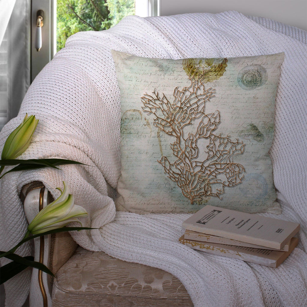 Coral Throw Pillow - 14x14 Decorative Pillow – Art for Your Home & Patio