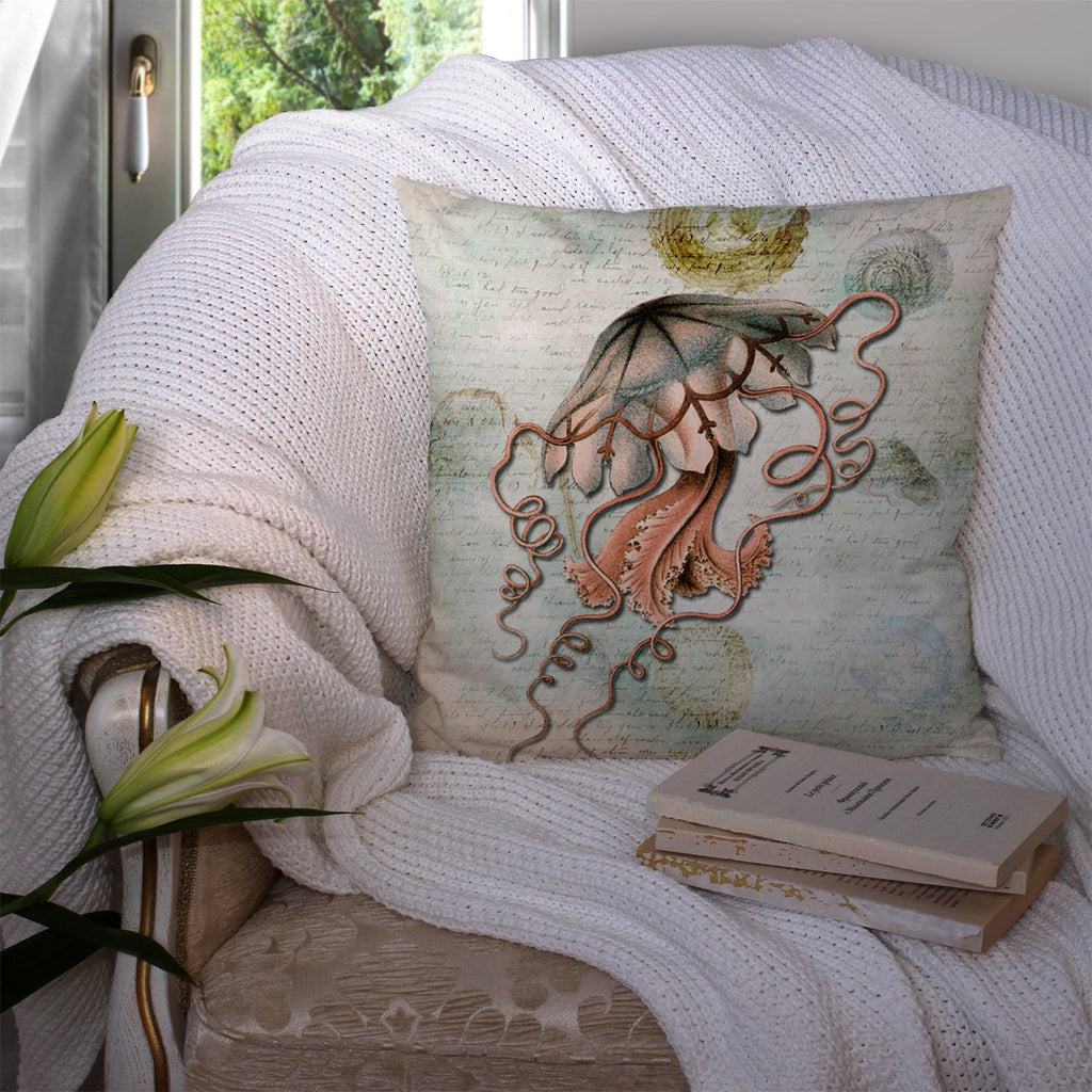 Jellyfish Throw Pillow - 14x14 Decorative Pillow – Art for Your Home & Patio SB3044PW1414