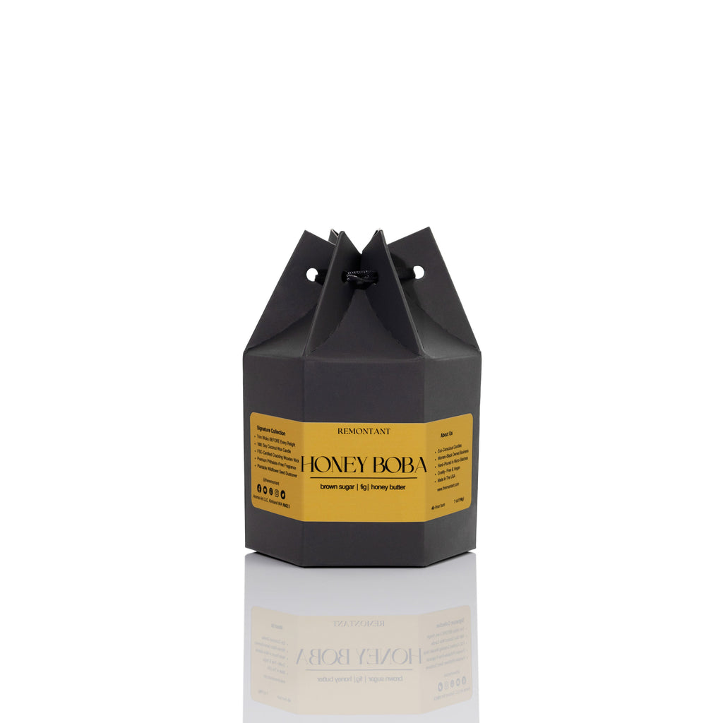 Honey Boba Candle  | Brown Sugar ~Figs ~ Honey Butter | Wood Wick Candle.