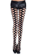 Music Legs 50050-BLACK Net Hole Pantyhose, Black