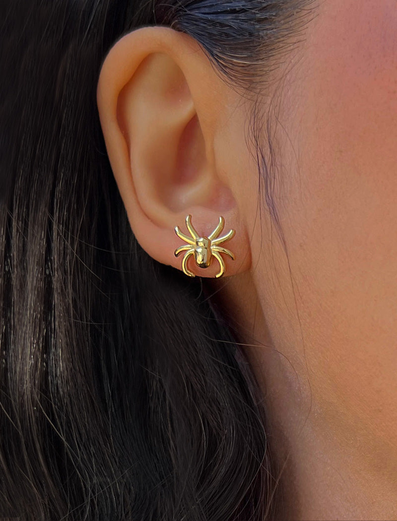 SPIDER Stud Earrings | 18K Gold Over Sterling Silver