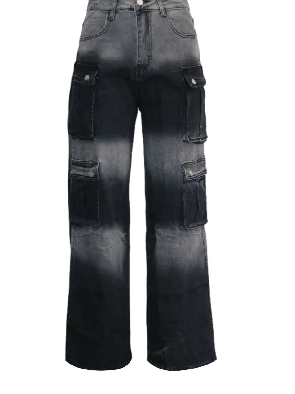 Gradient Solid Color Cargo Pocket