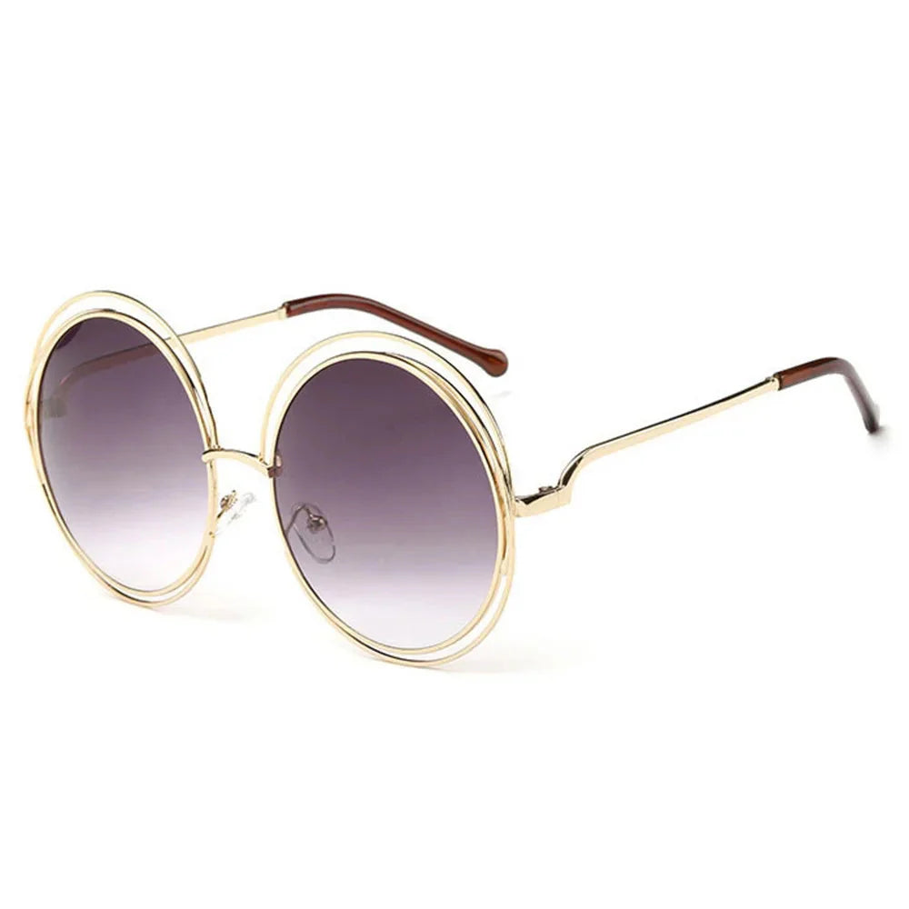 Radiant Gold Round Sunglasses