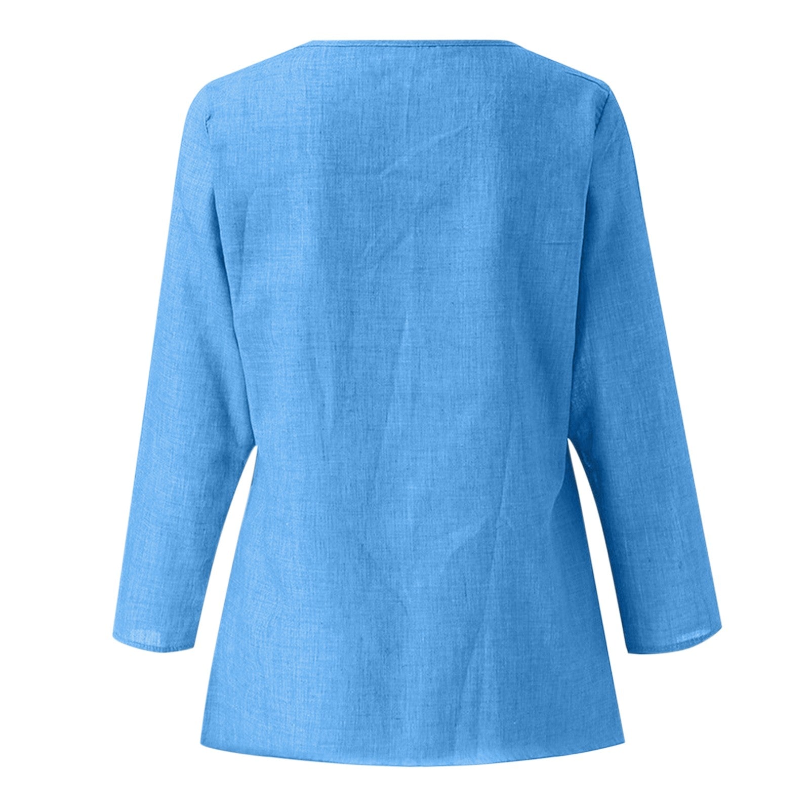 Vintage Cotton Linen Blouse - Casual Long Sleeve Shirt
