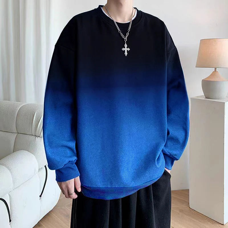 Autumn Plus Size Men Sweatshirt 110-190kg Loose Gradient Pullover