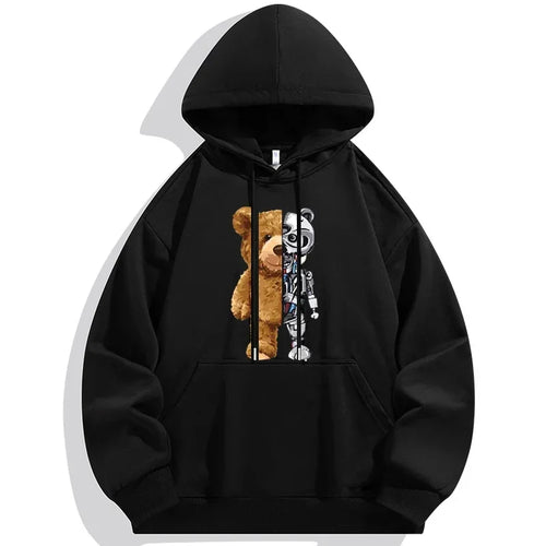 Plus Size Men Hoodies Sweatshirt Autumn Winter Long Sleeve Pullover