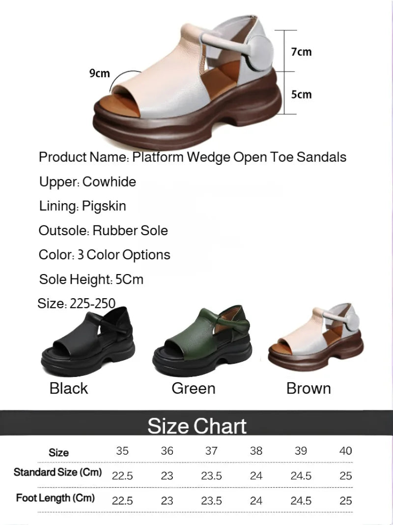 Genuine Leather Roman Sle Thi Heel Soft Bot Retro Fi Mouth Platform