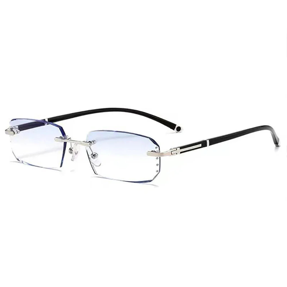 Frameless HD Anti Blue Anti Fatigue Presbyopia Men's Reading Clear Glasses +1.0~+4.0
