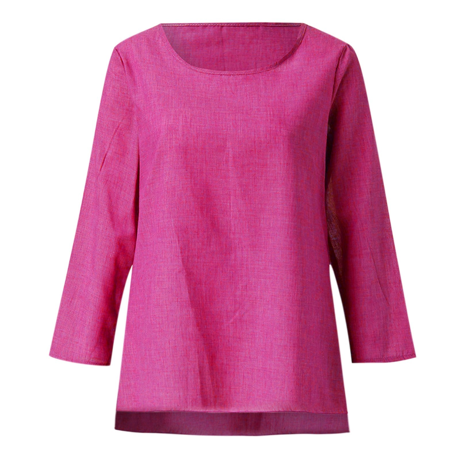 Vintage Cotton Linen Blouse - Casual Long Sleeve Shirt