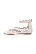 Salty Sea Scalloped Criss Cross Leather Sandals