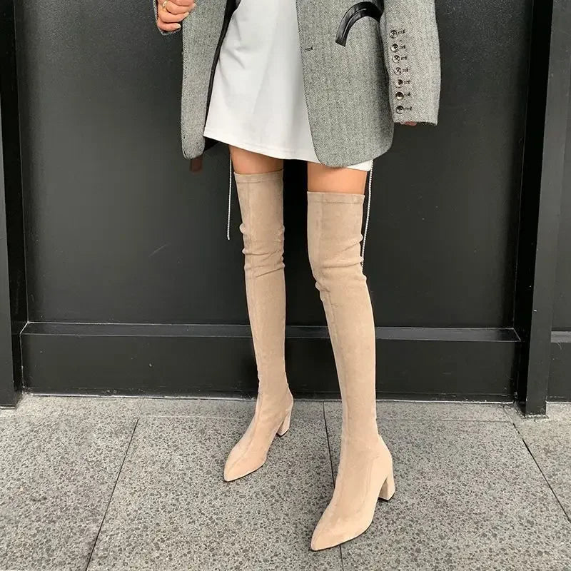 Sexy High Boots Women 2022 Winter New Fashion Over The Knee Warm Botas