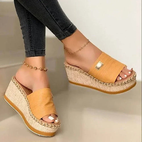 Womens High Heel Sandals Ladies Thick Bottom Casual Slippers Summer