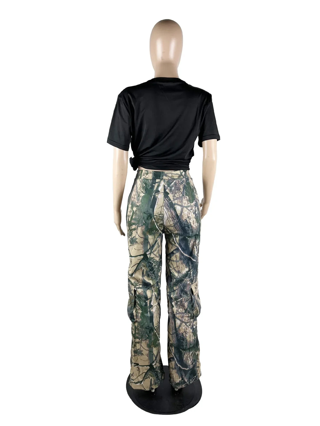 Camouflage Wide Leg Cargo Pants