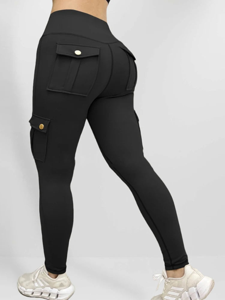 Plus Size Women's Butt Lift Leggings with Flap Pockets Women's Workout