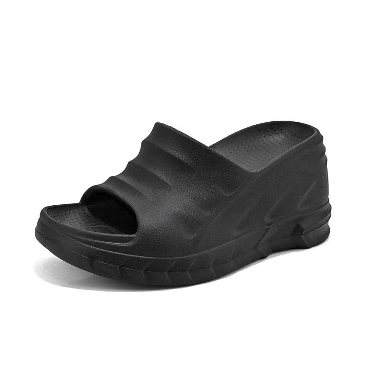 Women Fashion Summer 8 cm Chunky Sole Wedges Heels Flip Flops Casual