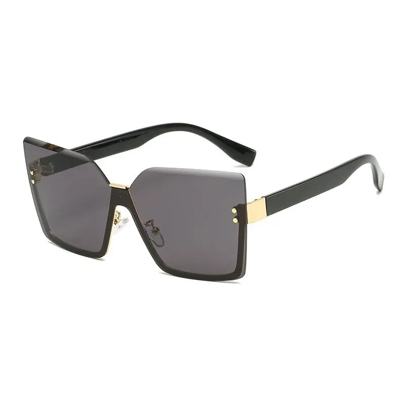 European & American Style Half-frame Metal Anti-UV Slip Sunglasses