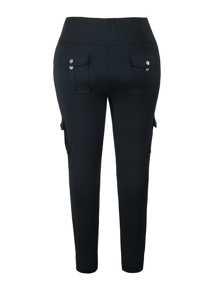 Plus Size Women's Butt Lift Leggings with Flap Pockets Women's Workout