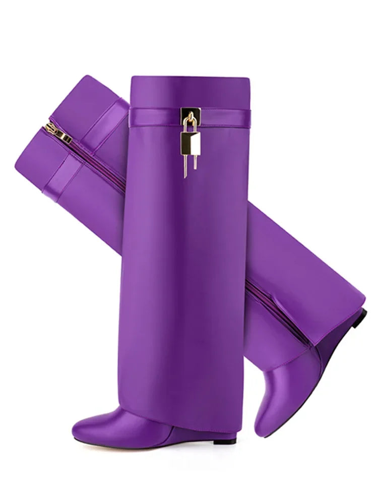 Knee-length Zipper Lock Boots
