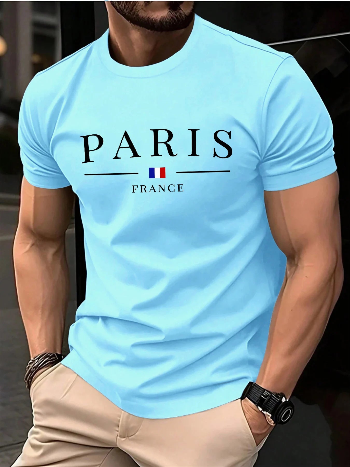 Summer men's 100% pure cotton casual loose plus size Paris French