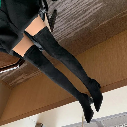 Sexy High Boots Women 2022 Winter New Fashion Over The Knee Warm Botas