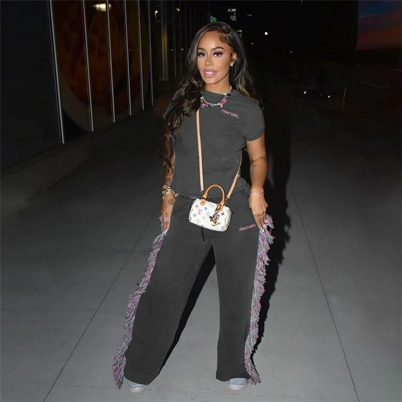 That Girl Two-Piece Fringe Pant Set