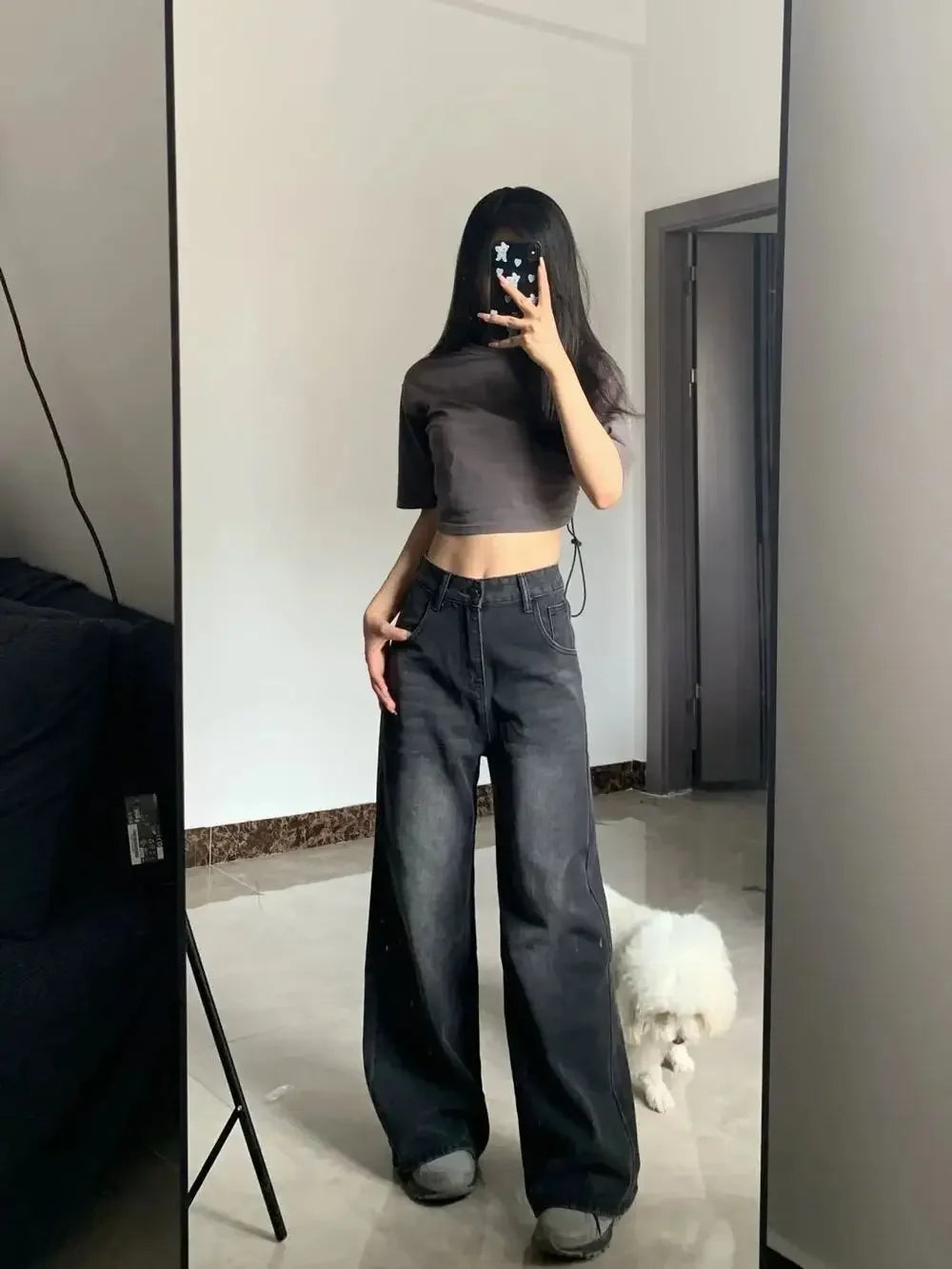 Slimming High-waisted Jeans For Women Pear-shaped Loose-fit